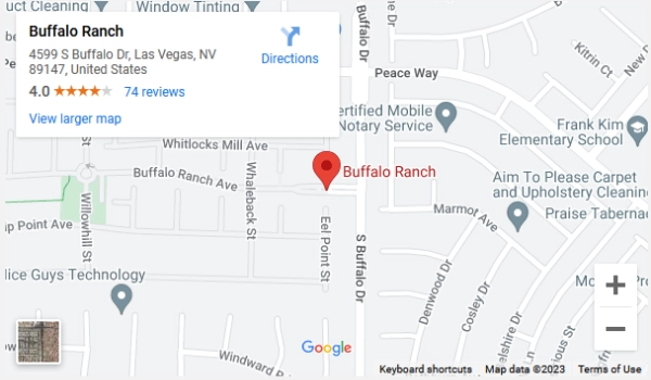 A map of the location of buffalo ranch.