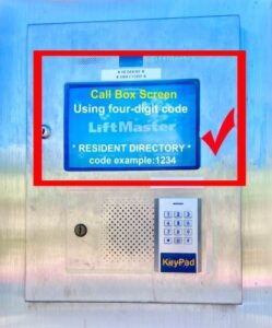 A blue sign with instructions on how to use the code.